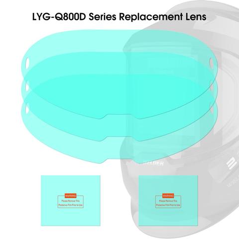 YESWELDER 3 piezas gran pantalla exterior lente de repuesto y 2 piezas interior lente de repuesto para LYG-Q800D serie casco de soldadura ► Foto 1/4