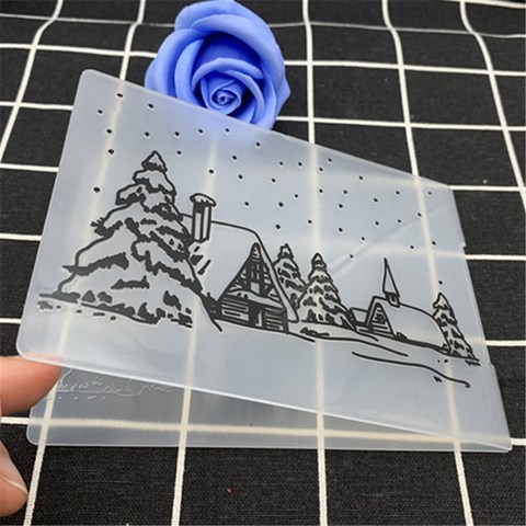 Carpeta de grabado navideño, tarjeta de papel artesanal, plantilla de decoración para álbum de recortes, diario ► Foto 1/4