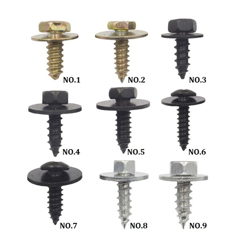 Tornillos variados para guardabarros de carrocería de coche, 5mm, 5,5mm, 6mm, 6,3mm, tornillo de rosca automático de Metal, perno de sujeción de remache, 10 Uds. ► Foto 1/6