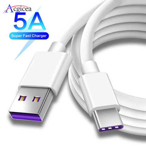 Cable USB tipo C 5A para Huawei P30 Mate 30 Pro, Cable de carga rápida 3,0, carga rápida para Xiaomi 9, Cable de carga USB-C ► Foto 1/6