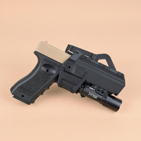 Funda táctica móvil para pistola Glock 17 18 con X300, funda para pistola de cintura derecha montada en láser ► Foto 1/6