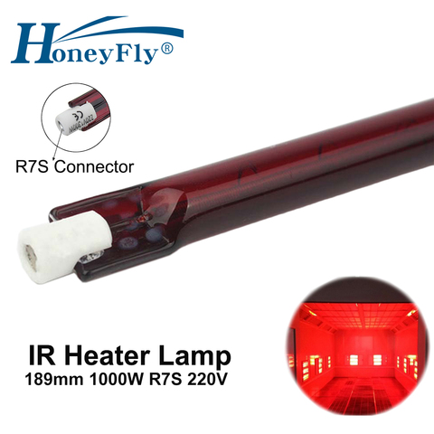 HoneyFly-lámpara halógena infrarroja J189 de 220V y 1000W, tubo calefactor R7S de 189mm, espiral única para calefacción, secado, tubo de vidrio de cuarzo, 2 uds. ► Foto 1/5