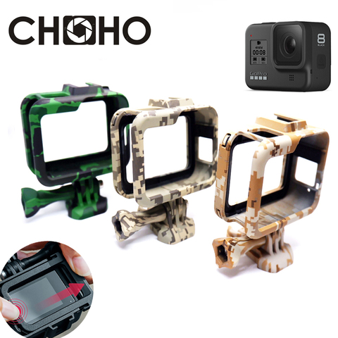 Accesorios para Gopro Hero 8, carcasa de marco, carcasa protectora de Color verde militar + soporte de tornillo único para Go Pro 8, nuevo ► Foto 1/6