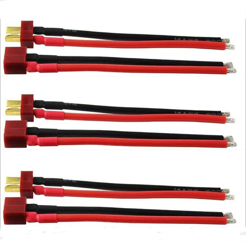 Los Decanos Ultra Pigtail Cable T conector de clavija macho y hembra with10cm 14 AWG Cable de silicona blando para RC Quadcopter batería Lipo ► Foto 1/6