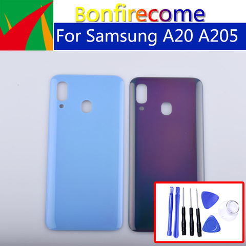 A20 para Samsung Galaxy A20 2022 A205 A205F SM-A205F SM-A205F \ DS de la vivienda de la cubierta de la batería cubierta posterior caso puerta trasera chasis de ► Foto 1/3