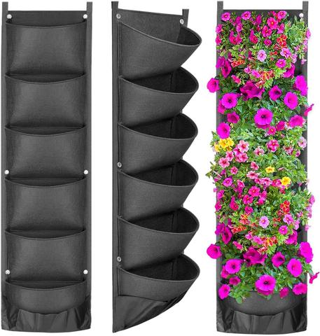 Maceta colgante Vertical para jardín, macetas, montaje en pared, impermeable, bolsa macetero para uso en interiores y exteriores, nuevo diseño ► Foto 1/6