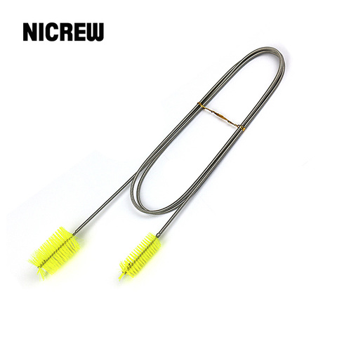 NICREW-cepillo de limpieza para acuario, filtro de agua, tubería de lirio, manguera tubo de aire, acero inoxidable, Flexible, doble extremo, cepillo Flexible ► Foto 1/6