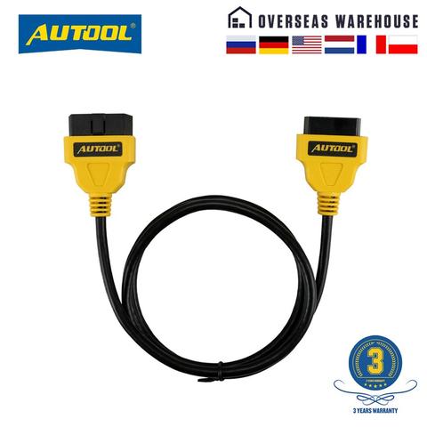 AUTOOL-Cable de extensión OBD2 de 16 pines para coche, Conector de extensión, 1,5 m, ELM327, OBD II, OBD2 ► Foto 1/6