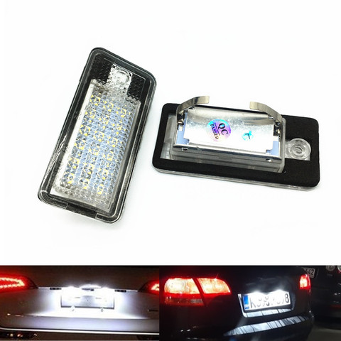 2 uds coche LED para placa de matrícula 18 SMD Led bombilla LED lámpara 12V libre de Error para A3 S3 A4 S4 B6 B7 A6 C6 S6 Q7 A8 S8 D3 RS4 RS6 ► Foto 1/5