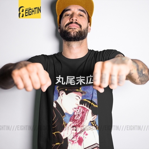 Suehiro Maruo camisetas ojo lamiendo los cómics de terror clásico de los hombres Camiseta de manga corta camisetas de algodón purificado T camisas cuello redondo genial ► Foto 1/6