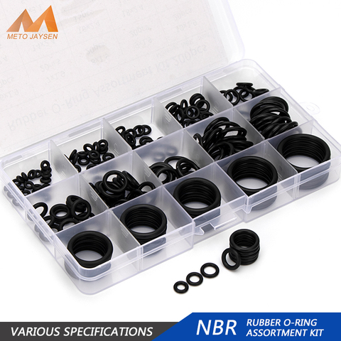 200 piezas/1 caja PCP Paintball NBR junta de goma reemplazos de sellado anillos Durable Socket negro 15 tamaños disponible O anillos ► Foto 1/6