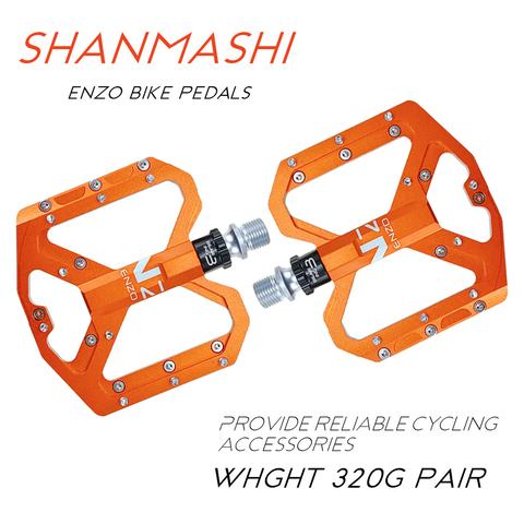 SHANMASHI ENZO-pedales ultraligeros de pie plano para bicicleta de montaña, con 3 rodamientos, de sellado con aluminio, antideslizantes ► Foto 1/6