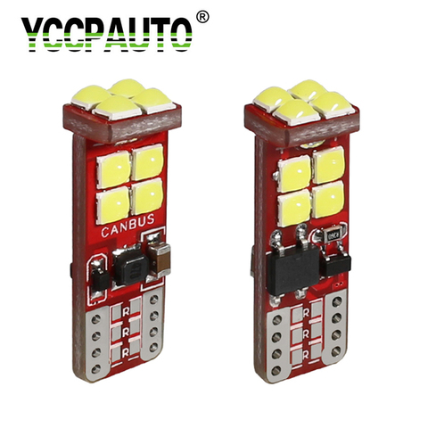 YCCPAUTO-bombilla LED Canbus superbrillante T10 3030, lámpara de lectura Interior, sin Error, W5W, 12V-24V, blanco, 2 uds. ► Foto 1/6