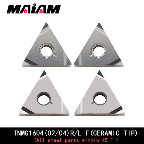 Máquina de inserción de acabado cerámico, pieza izquierda y derecha TNMG160402 TNMG160404, flauta triangular TNMG1604 para aluminio y acero inoxidable ► Foto 1/5