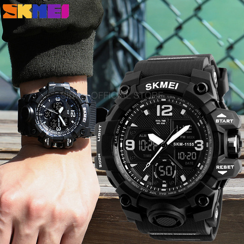 SKMEI-relojes deportivos para hombre, a prueba de golpes, digitales, relojes pulseras, reloj, 2 tiempos, masculino, 115b ► Foto 1/6