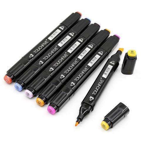 Touchfive, marcador de arte con base de Alcohol de Color opcional, rotulador de bocetos de doble cabeza, rotulador para dibujar artistas, material de arte escolar ► Foto 1/4