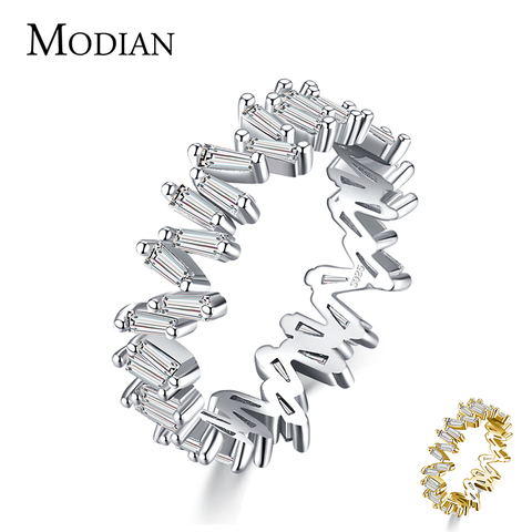 Modian-Anillo de Plata de Ley 925 auténtica con corte Irregular de Esmeralda para mujer, sortija, zirconia, circonita, zirconita, zirconita, brillante, estilo clásico, 2022 ► Foto 1/5