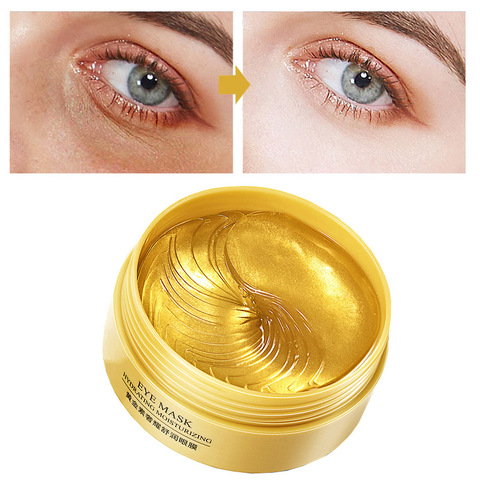 Parches para los ojos dorados, mascarilla coreana para el cuidado facial, parche de hidrogel para los ojos, colágeno, hidratante, elimina las ojeras, antiedad, 60 uds. ► Foto 1/6