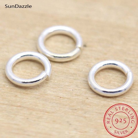 20 piezas-Anillos abiertos de plata sólida 925 puro auténtico, Conector de anillo dividido para llave, joyería de cadenas, accesorios para fabricación de llaves ► Foto 1/6