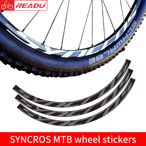 SYNCROS-Calcomanías para bicicleta de montaña, pegatinas ideales para biciletas MTB, disponible en diseños de 27,5 y 29 pulgadas ► Foto 1/6