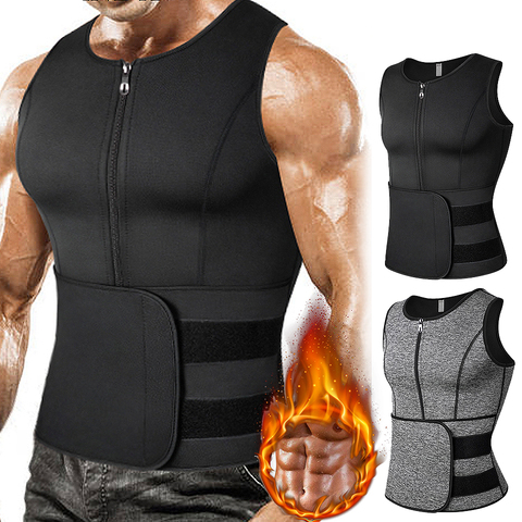 Chaleco moldeador de cuerpo para hombre, entrenador de cintura, camiseta adelgazante, chaleco de sudor para Sauna, ropa interior de compresión, camisetas sin mangas para entrenamiento ► Foto 1/6