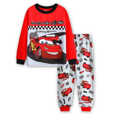 Pijamas para bebé, traje para niño, Otoño Invierno, Cars, Rayo McQueen, ropa de dormir para niño, conjuntos para bebé ► Foto 1/6