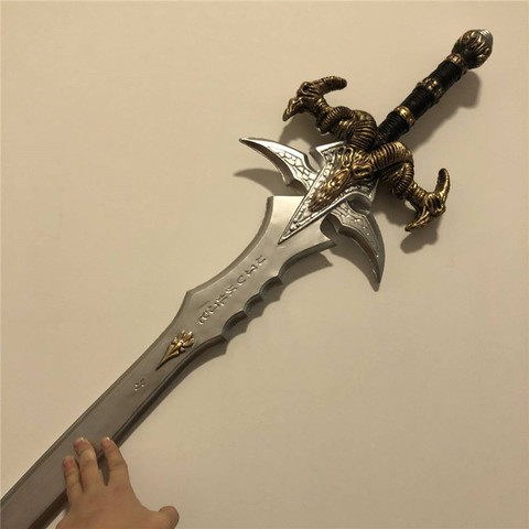 [Hecho en PU] manualidades 1: 1 100cm Wow Stormwind King Llane Wrynn I Sword Lion modelo decoración del hogar traje de fiesta para adultos ► Foto 1/6