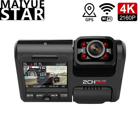 360 ° GPS grabador con WIFI 4K 2160P dual lente automática DVR Novatek 96663 Sony IMX323 de infrarrojos de visión nocturna de HD sprint cam Cámara ► Foto 1/6