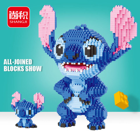 2300 Uds + Punto de bloque de construcción de diamante Micro Lilo & Stitch figura lindo 3D modelo 22cm para los niños Mini ladrillos juguetes 21823 ► Foto 1/5