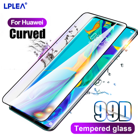 Vidrio de pegamento de gelatina de cubierta completa para Huawei P30 Pro P40 Mate 20 30 Pro Protector de pantalla para Honor Nova 7 30 Pro Plus Vidrio Templado ► Foto 1/6