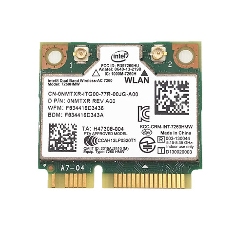 876 M de banda Dual 2,4 + 5g Bluetooth V4.0 Wifi inalámbrica Mini PCI-Express tarjeta para Intel 7260 AC 7260HMW 7265 IT-7265HMW 8260 ► Foto 1/6
