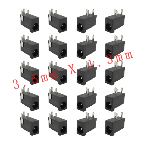 DC-002-Conector de toma de corriente hembra, 3,5x1,3mm, CC, DC002, 3,5x1,3mm, redondo, negro, 3 pines, salida de corriente CC ► Foto 1/4