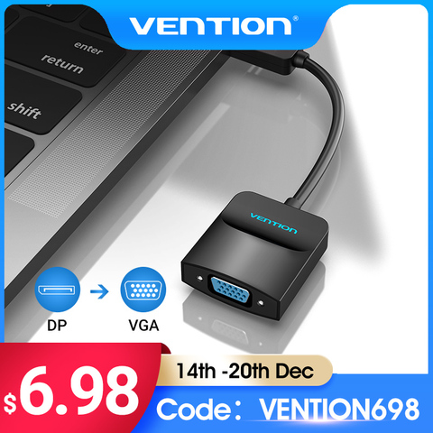 Vention Displayport a VGA adaptador 1080P puerto de visualización convertidor macho a VGA hembra para proyector Monitor HDTV DP a VGA adaptador ► Foto 1/6