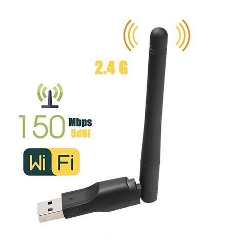 Nuevo adaptador USB WIFI MT7601 de 150Mbps, tarjeta de red inalámbrica USB 2,0, WiFi, adaptador LAN 802,11 B/g/n con antena giratoria ► Foto 1/6