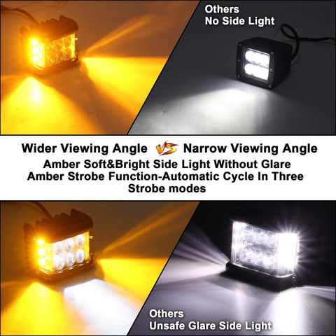 Cápsulas LED estroboscópicas de doble cara para camión, ATV, barco, coche, 3,75