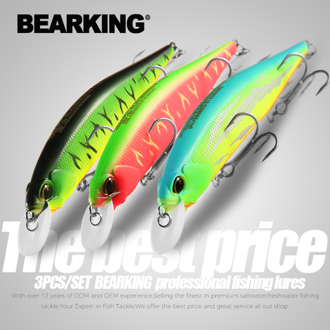 BEARKING-3 uds. Por juego, 12cm, 18g SP, jerkbaits, modelo caliente, Señuelos de Pesca, cebo duro, calidad minnow, depth1-1.8m profesional minnow ► Foto 1/6