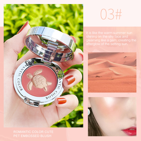 Paleta de rubor facial en relieve de animales, maquillaje coreano, rubor, naranja, melocotón, paleta de contorno de crema, tinte rojo para mejillas, slm1 ► Foto 1/6