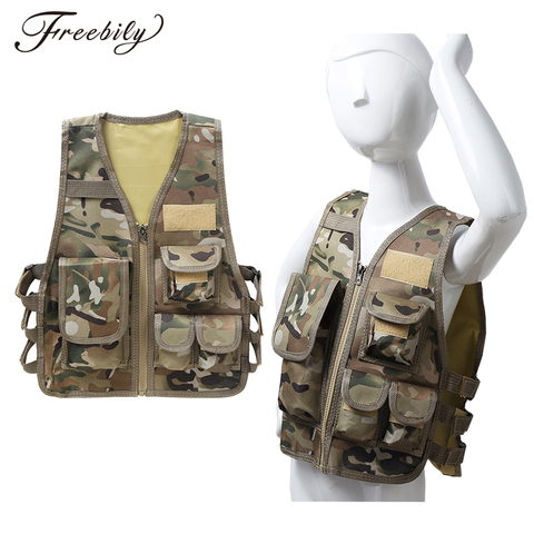 Ropa de caza de camuflaje para niños, chaleco militar táctico, traje de Cosplay para niños, uniforme de francotirador Airsoft ► Foto 1/6