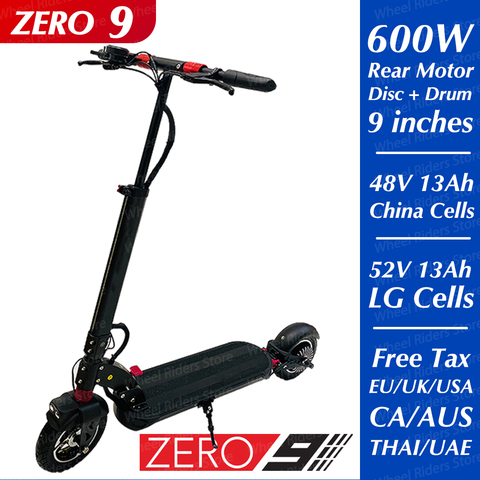 Original cero 9 Scooter Eléctrico motor único 52V 13Ah 600W de dos ruedas kickscooter ► Foto 1/3