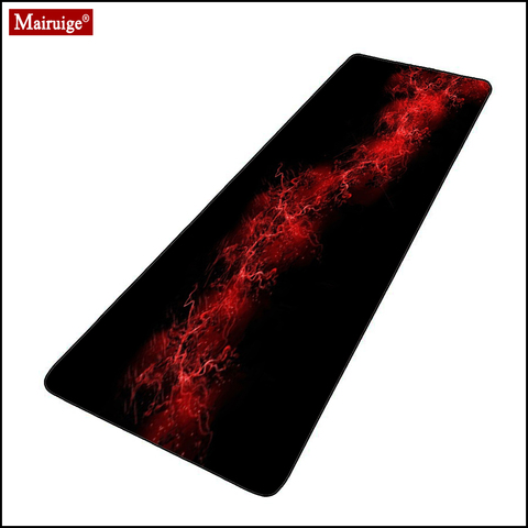 Alfombrilla de ratón XXL para Gamer, alfombrilla de escritorio grande para ordenador, Gaming, 90x4, 0cm/80x30cm, Simple, negro y rojo, para portátil y Mesa ► Foto 1/6