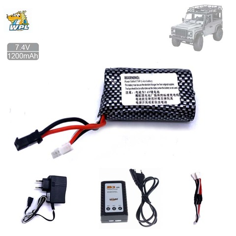 WPL RC coche MN99s MN90 D90 7,4 V 1300mAh batería de LiPo con B3 cargador para B36 B36K C34 MN90K MN91 MN45 MN99 MN96 RC coche barco partes ► Foto 1/6