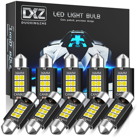 DXZ 10 Uds C5W C10W bombillas LED Canbus Festoon-31MM 36MM 39MM 41MM 3030 chip NO ERROR coche luz de techo Interior de la luz de lectura de 12V/24V ► Foto 1/6