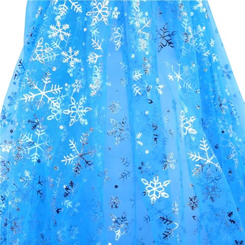 Tela De Lentejuelas de copos de nieve azul de 1,55 m, Organza, decoración para fiesta, vestido de princesa, adornos para el invierno, suministros de Navidad ► Foto 1/6