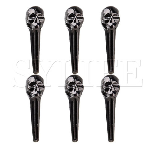 Pasadores metálicos con diseño de Calavera, puente de Metal, 6x8mm, para guitarras acústicas ► Foto 1/3