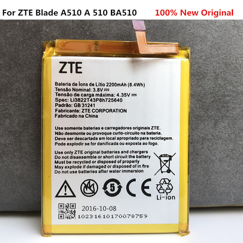 100% 1 Uds nueva Li3822T43P8h725640 Li-ion batería de teléfono para ZTE Blade A510 A 510 BA510 batería de teléfono envío gratis ► Foto 1/3