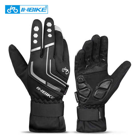 INBIKE 2022 invierno guantes de ciclismo Gel acolchado térmico guantes de bicicleta de dedo completo pantalla táctil a prueba de viento mujeres guantes de hombre ► Foto 1/6