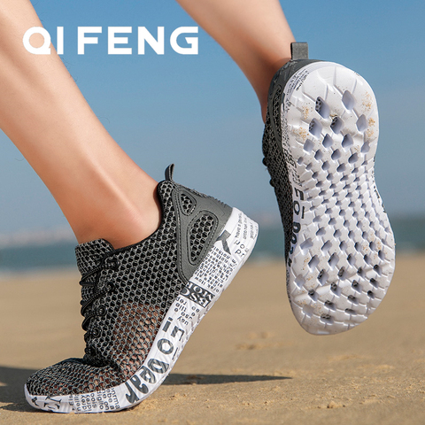 Zapatillas de deporte de malla de moda para hombre y mujer, zapatos de agua para caminar en la playa, para verano, novedad ► Foto 1/6