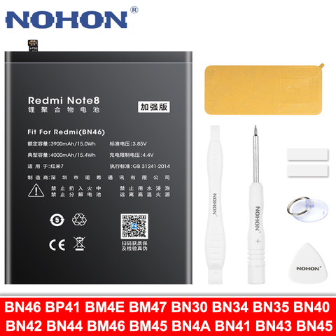 NOHON BN46 BP41 BM4E BM47 BN30 BN34 BN35 BN40 BN42 BN44 BM46 BM45 BN4A BN41 BN43 BN45 batería para Xiaomi POCOPHONE F1 Redmi Note ► Foto 1/6