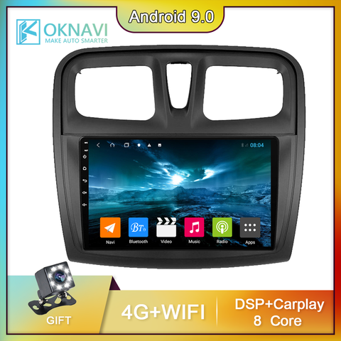 Reproductor Multimedia de DVD y CD para coche Renault Sandero 2 Symbol, navegación GPS, Android 2014, No 2DIN, Carplay, DSP, Canbus ► Foto 1/6