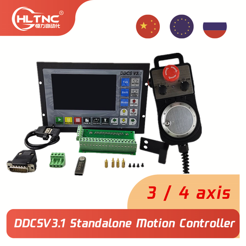 DDCSV3.1-controlador de movimiento independiente, fuera de línea, 100 de pulso, rueda de mano MPG, parada de emergencia para máquina de grabado Con Enrutador CNC ► Foto 1/3